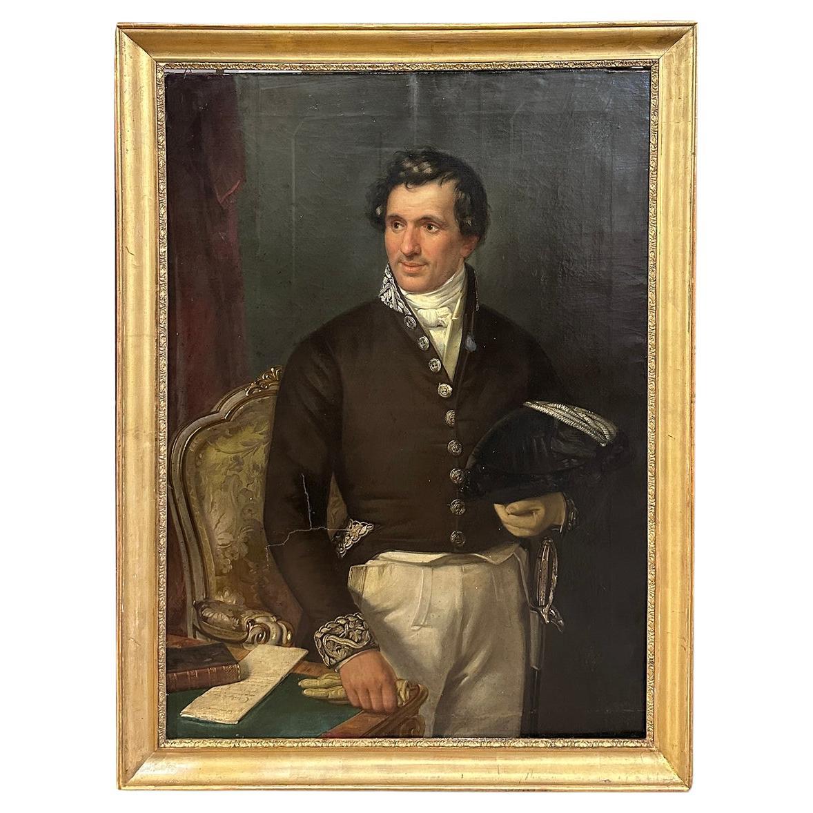 EARLY 19th CENTURY PORTRAIT OF A GENTLEMAN IN UNIFORM 