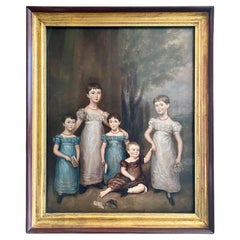 Antique Early 19th Century Portrait of the Marsh Family Twins, by Arrowsmith, circa 1830