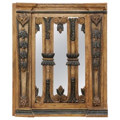 Early 19th Century Portuguese Carved Wood Gate with Mirror at Backside