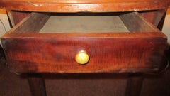 Mesa consola de gran tamaño Demilune americana primitiva de principios del siglo XIX