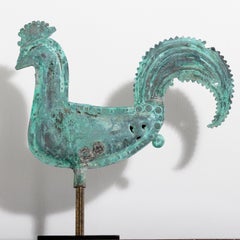 Early 19th Century Primitive Copper Cockerel Weathervane