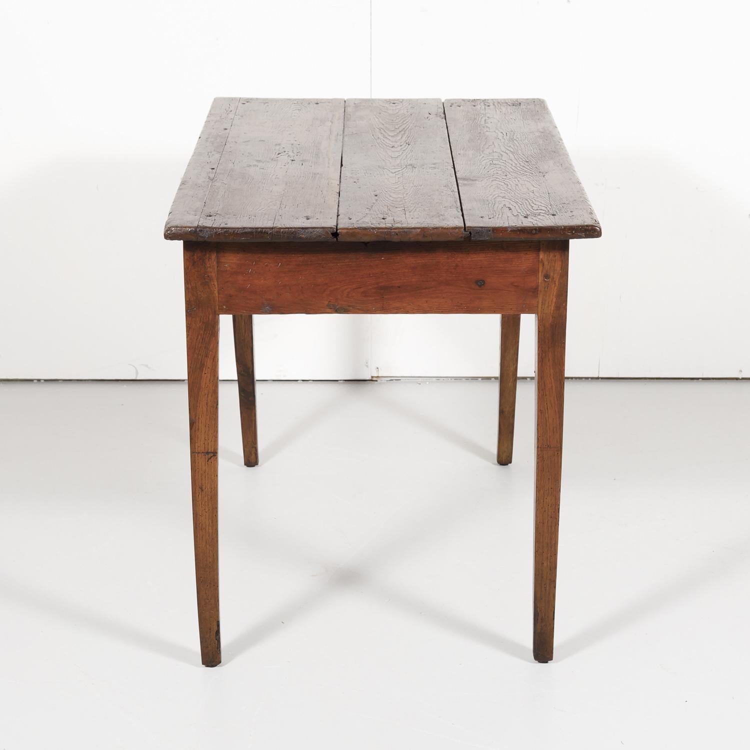 Early 19th Century Primitive French Country Side Table or Work Table 8