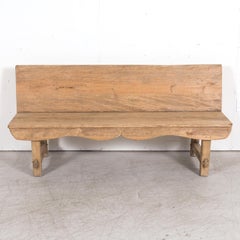 Early 19th Century Primitive Spanish Catalan Pine Bench