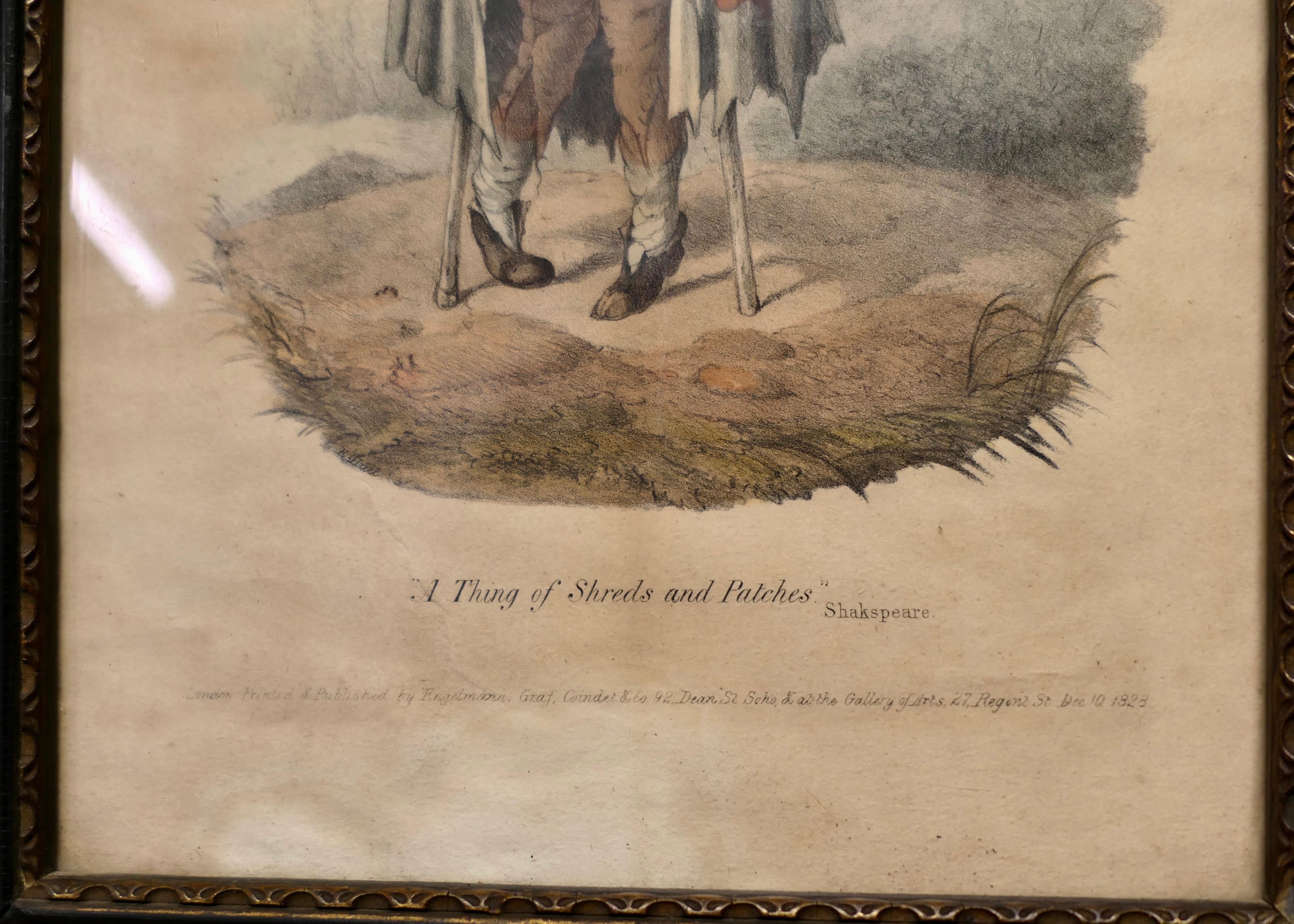 Early 19th Century Print “A thing of Shreds and Patches” In Good Condition For Sale In Godshill, Isle of Wight