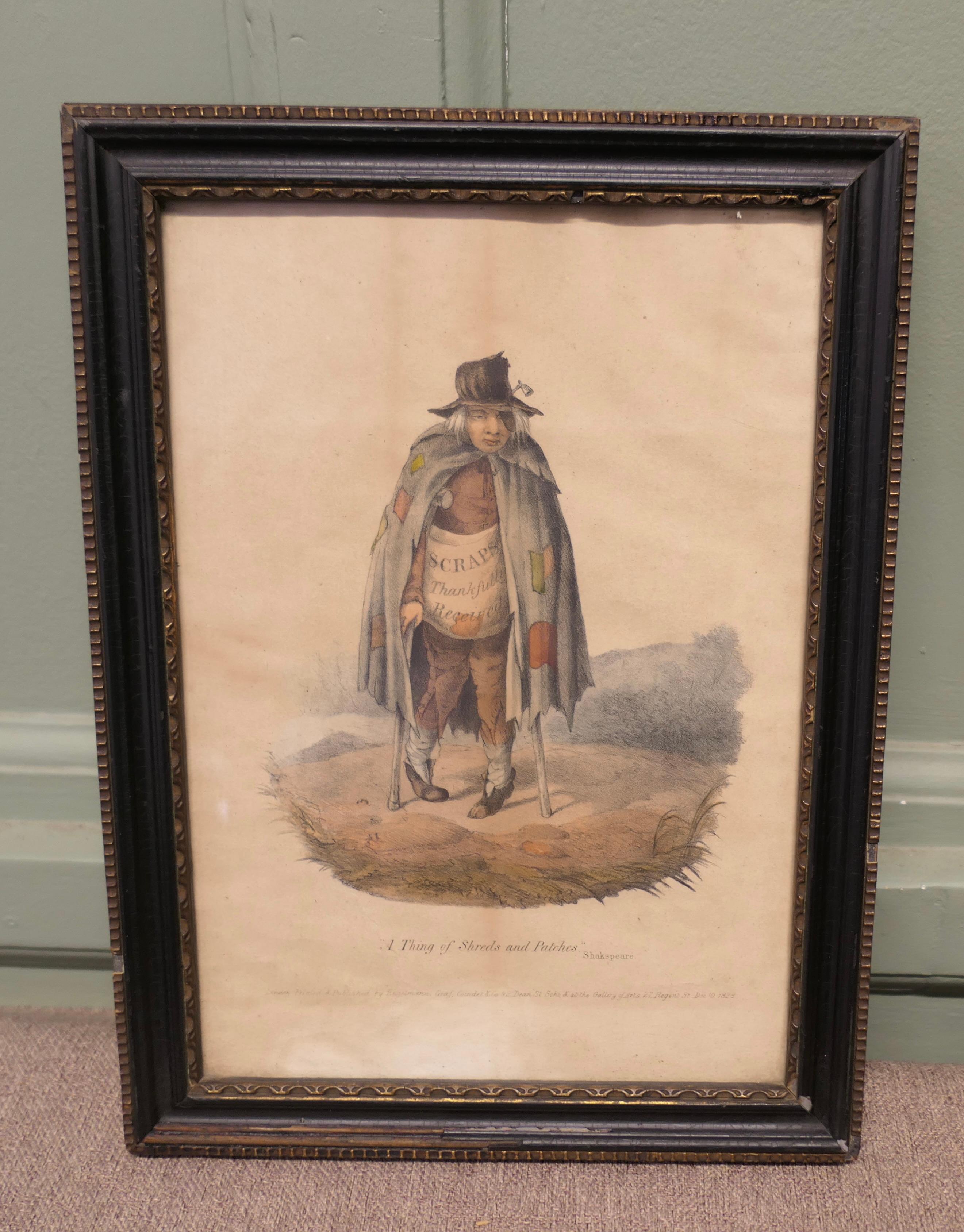 Paper Early 19th Century Print “A thing of Shreds and Patches” For Sale