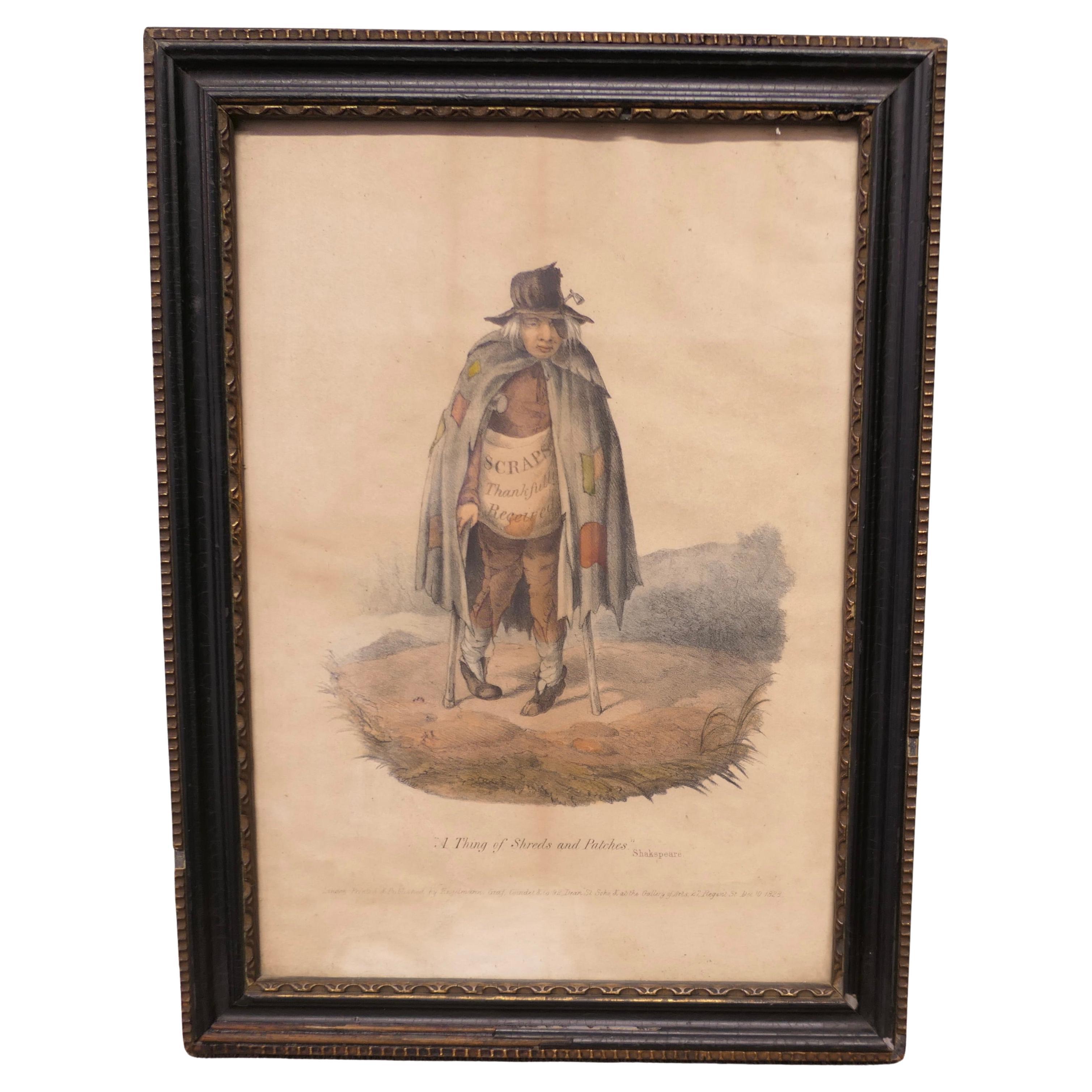 Early 19th Century Print “A thing of Shreds and Patches” For Sale