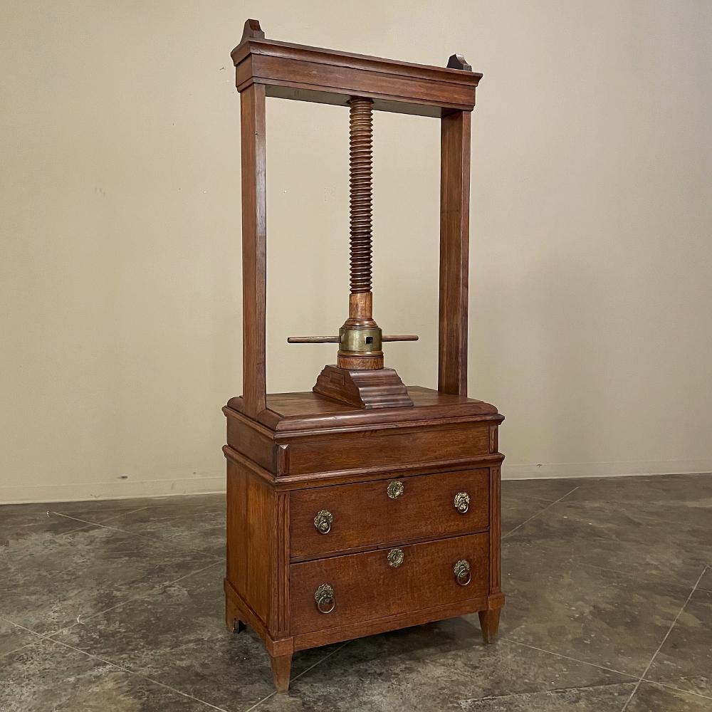 Hand-Crafted Early 19th Century Printer's Paper Press For Sale
