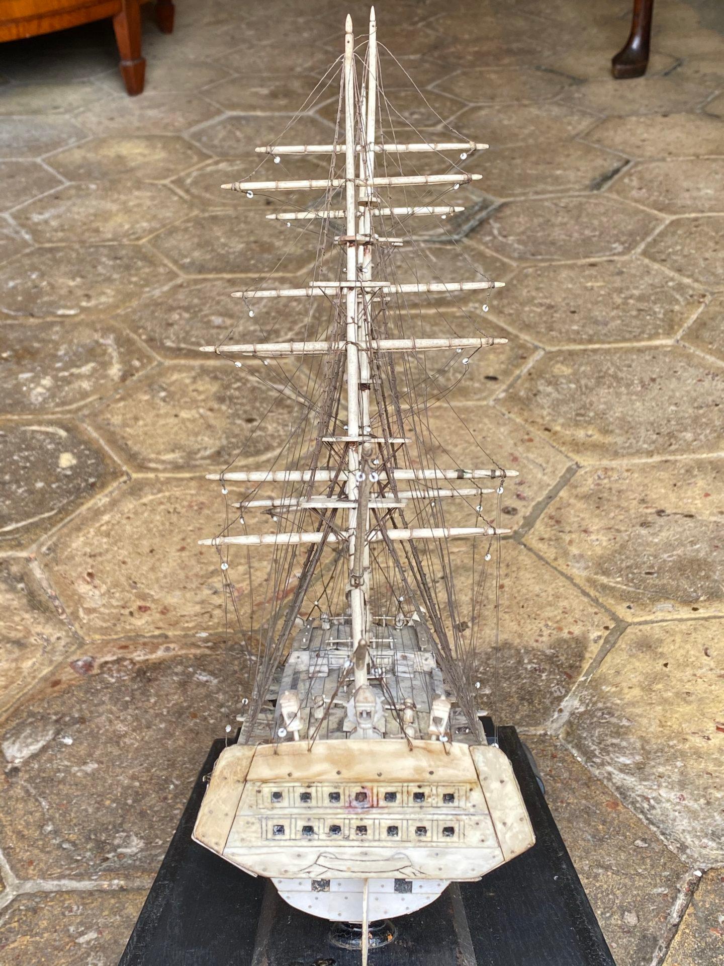 Early 19th Century Prisoner of War Bone Model Ship 7