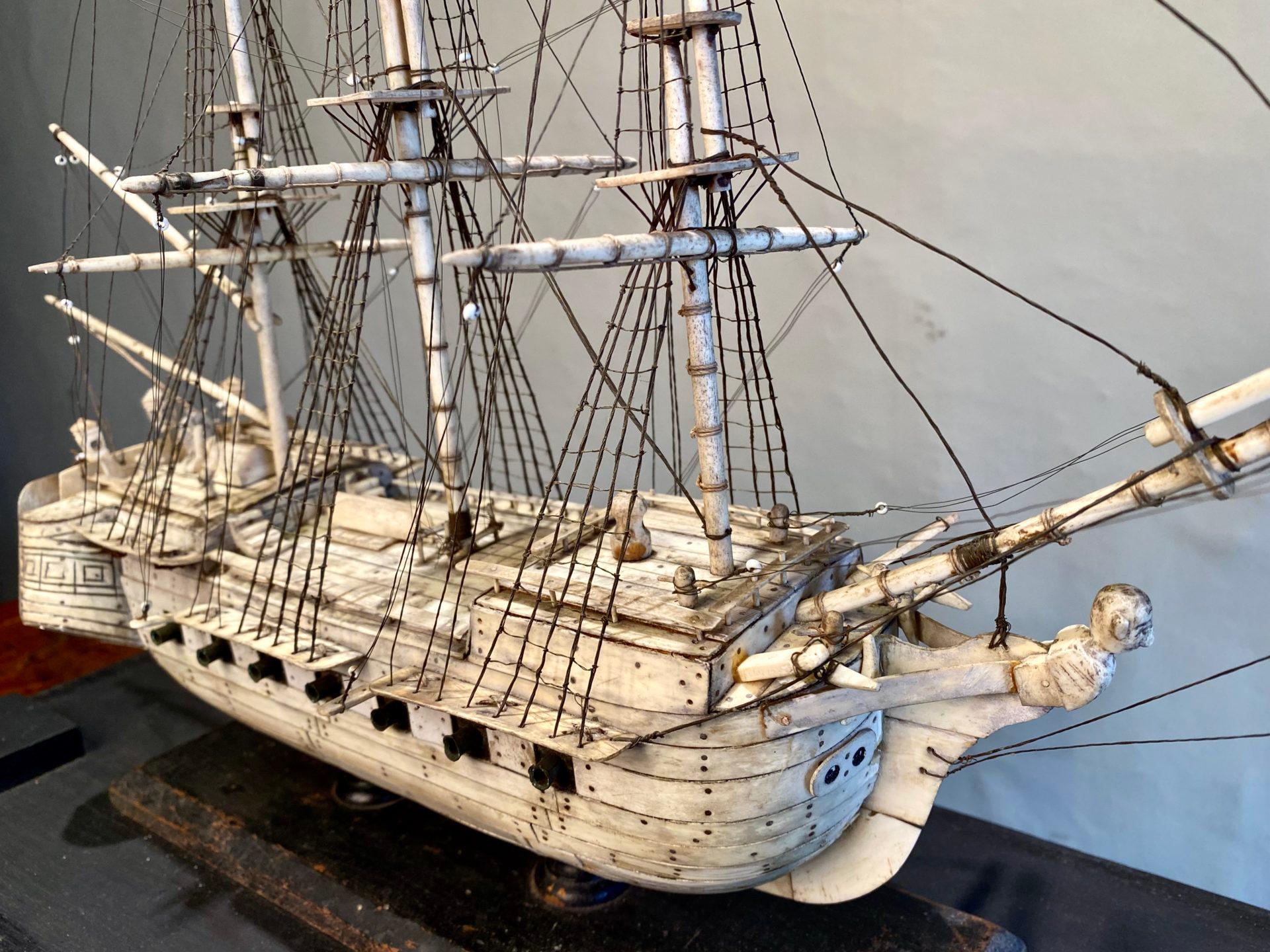 Early 19th Century Prisoner of War Bone Model Ship 3