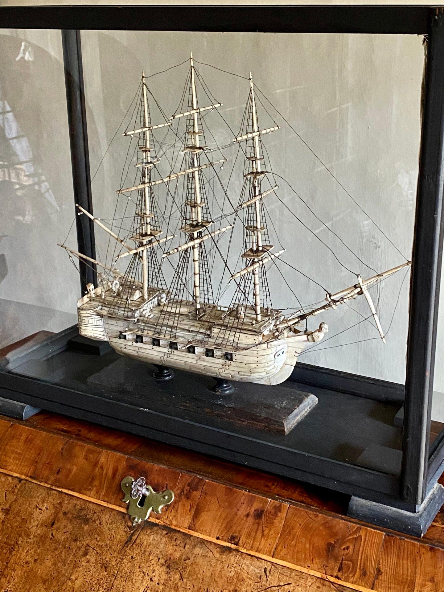 Early 19th Century Prisoner of War Bone Model Ship 6