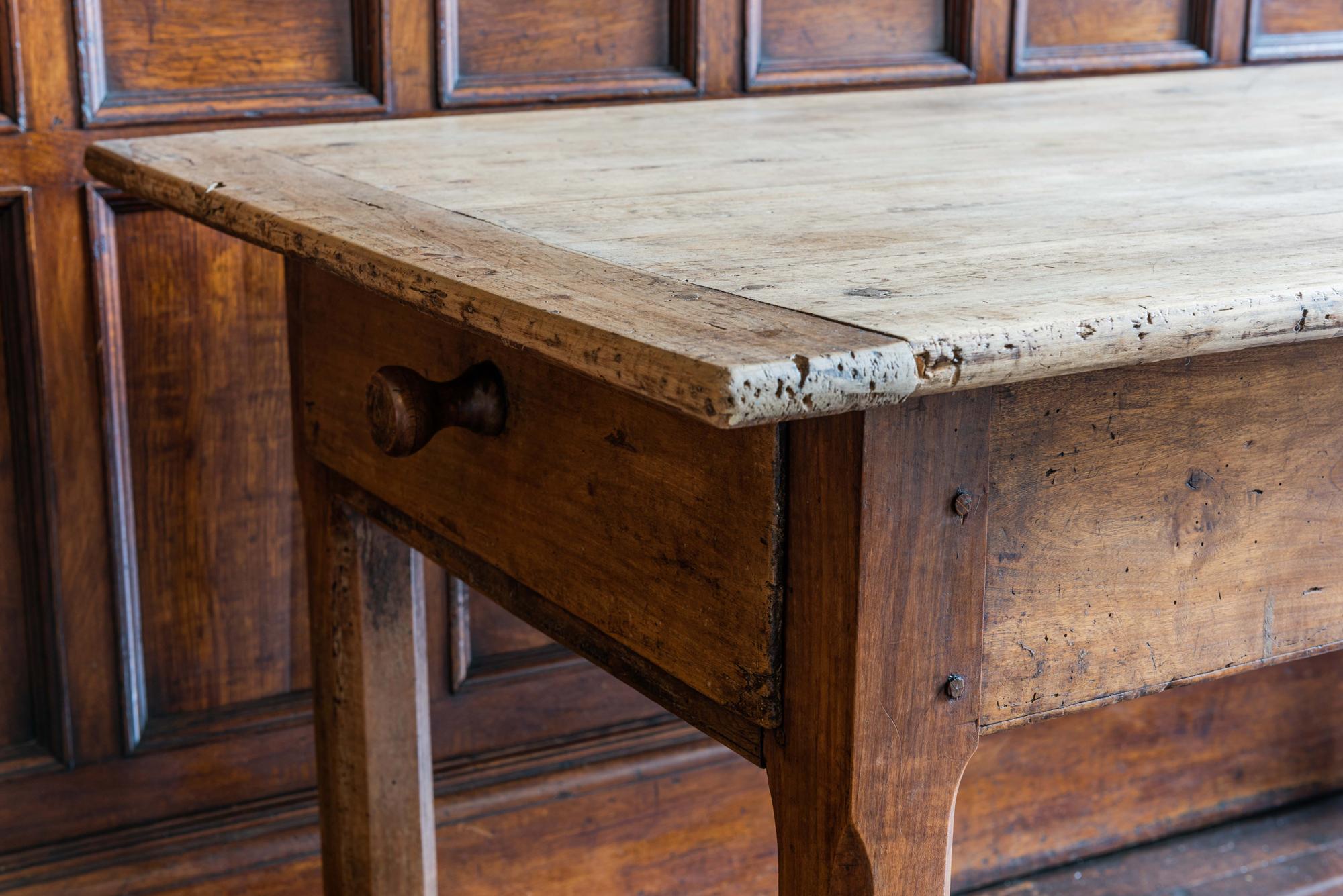 farmhouse table with drawers