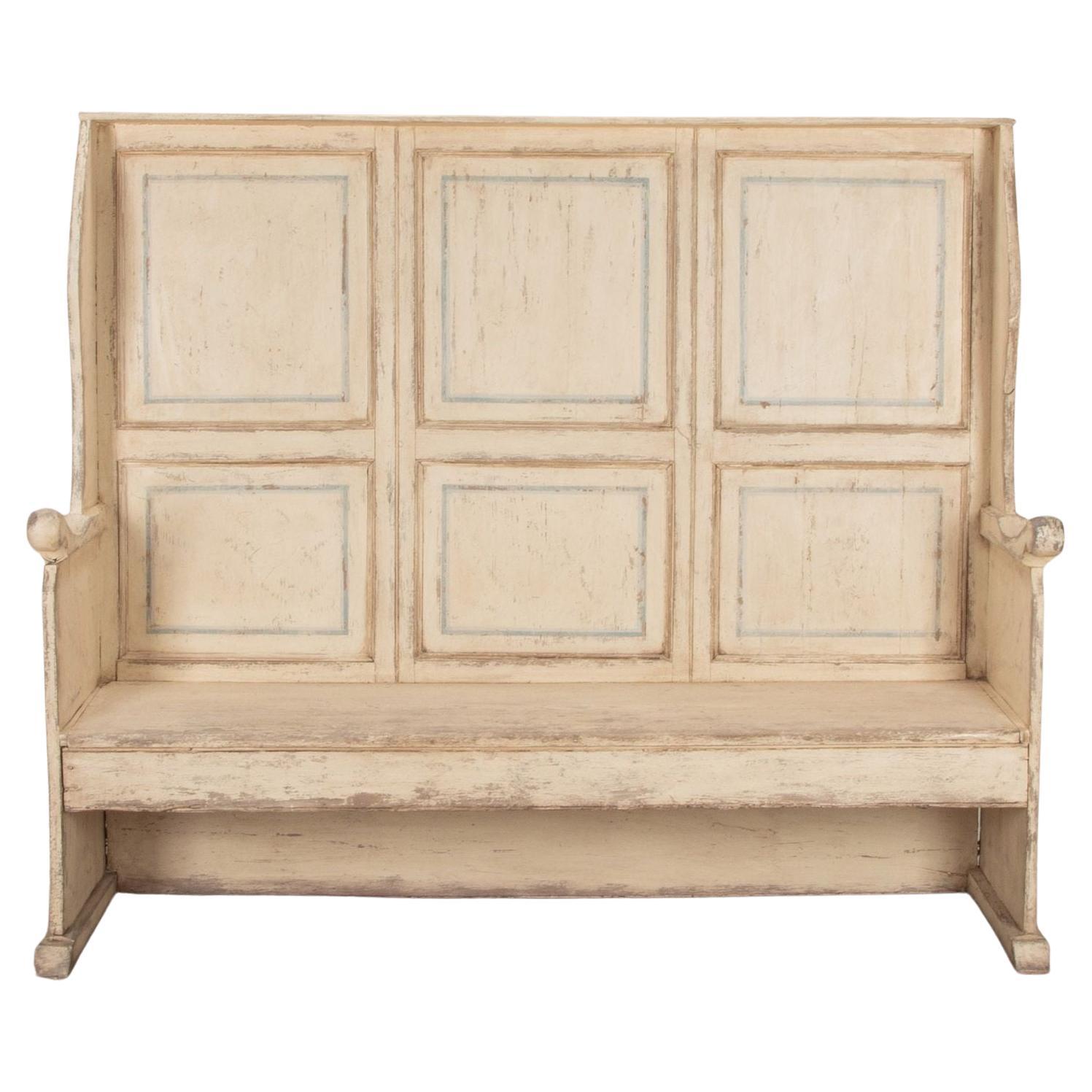 Asiento de madera de pino y olmo pintado a principios del siglo XIX en venta