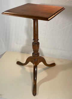 Early 19th Century Queen Anne New England Tiger Maple Candlestand