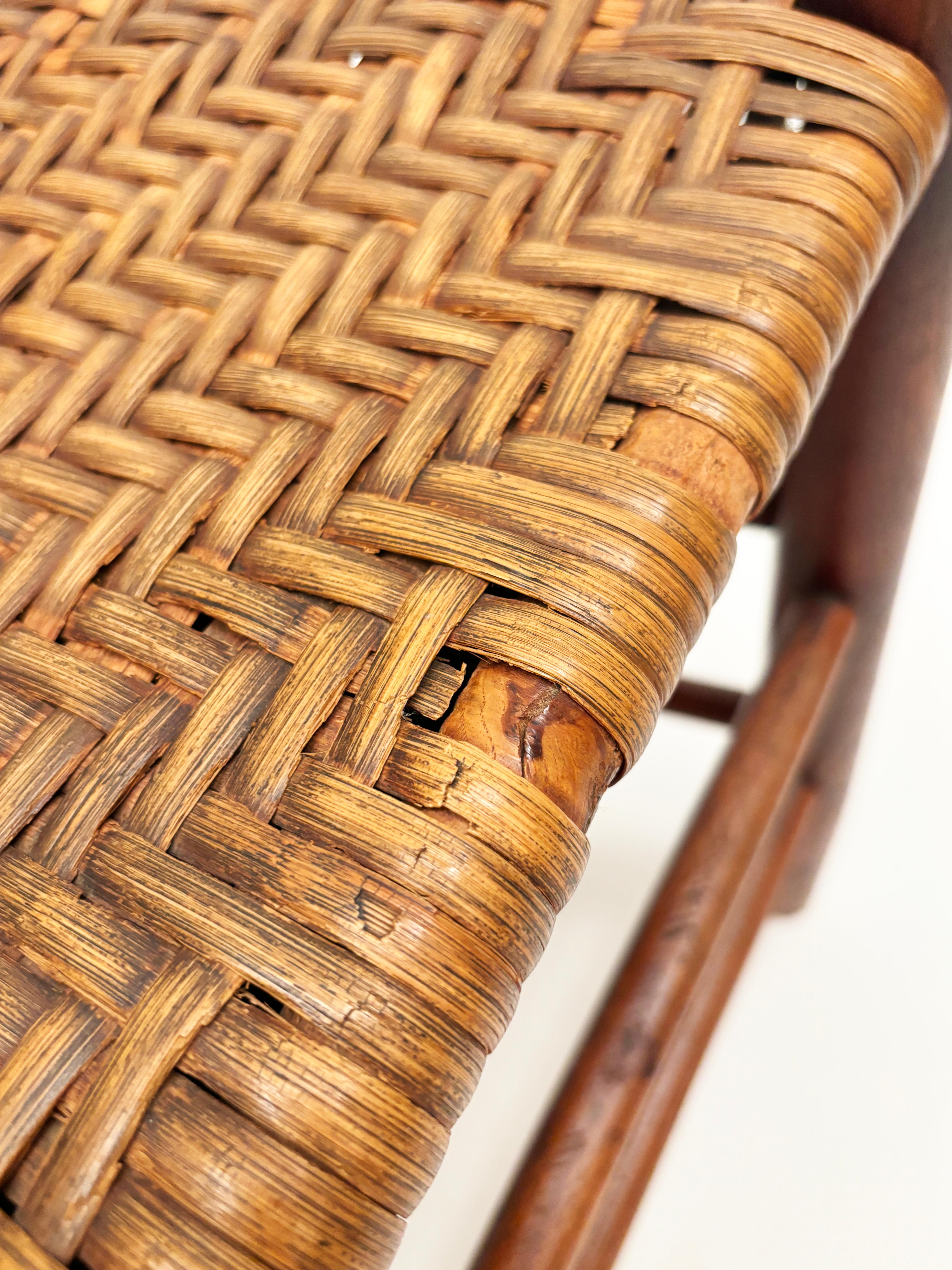Début 19ème siècle Rare Chaises à dossier en échelle avec sièges à chevrons Ensemble de 6 en vente 5