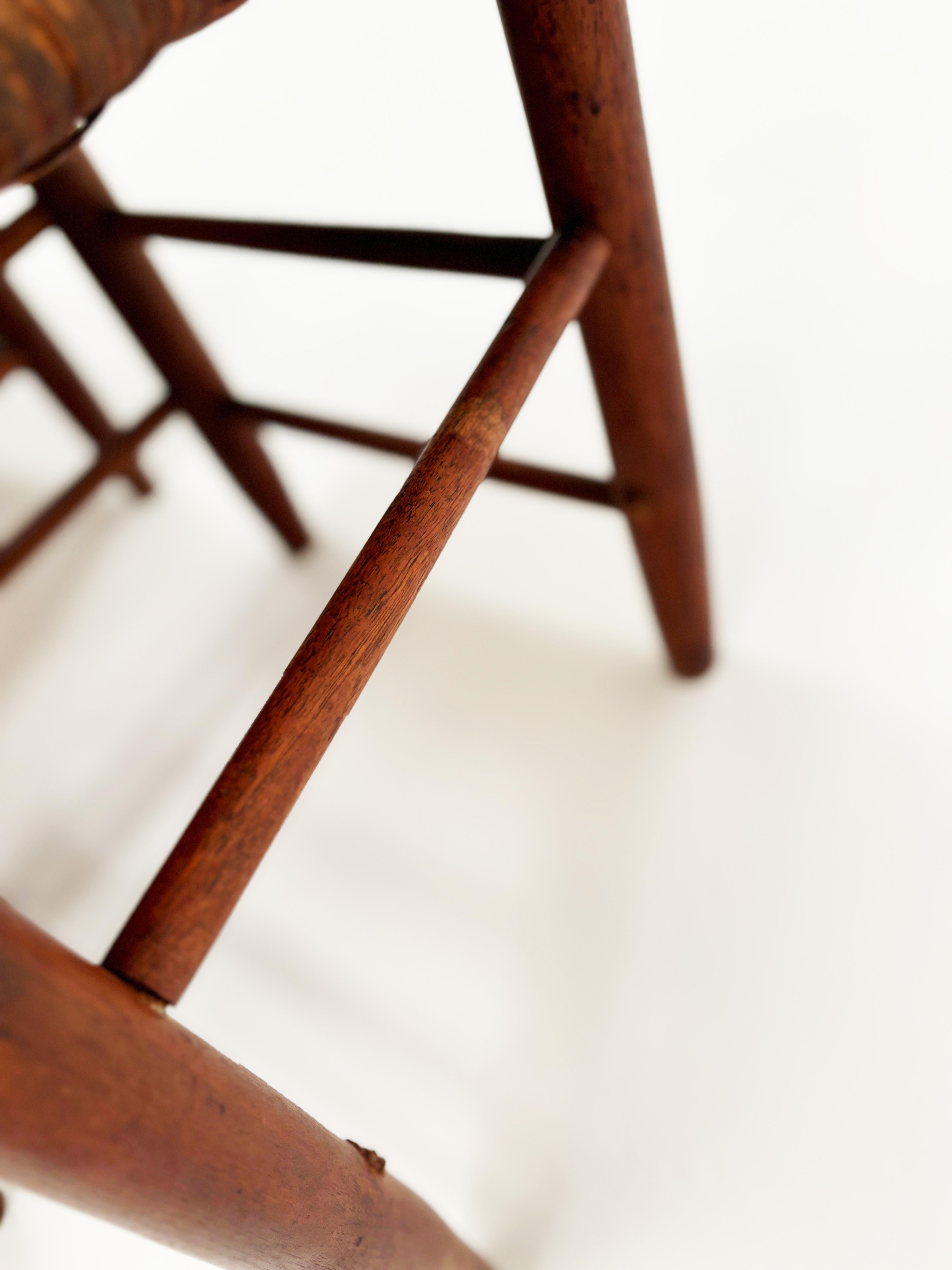 Début 19ème siècle Rare Chaises à dossier en échelle avec sièges à chevrons Ensemble de 6 en vente 7