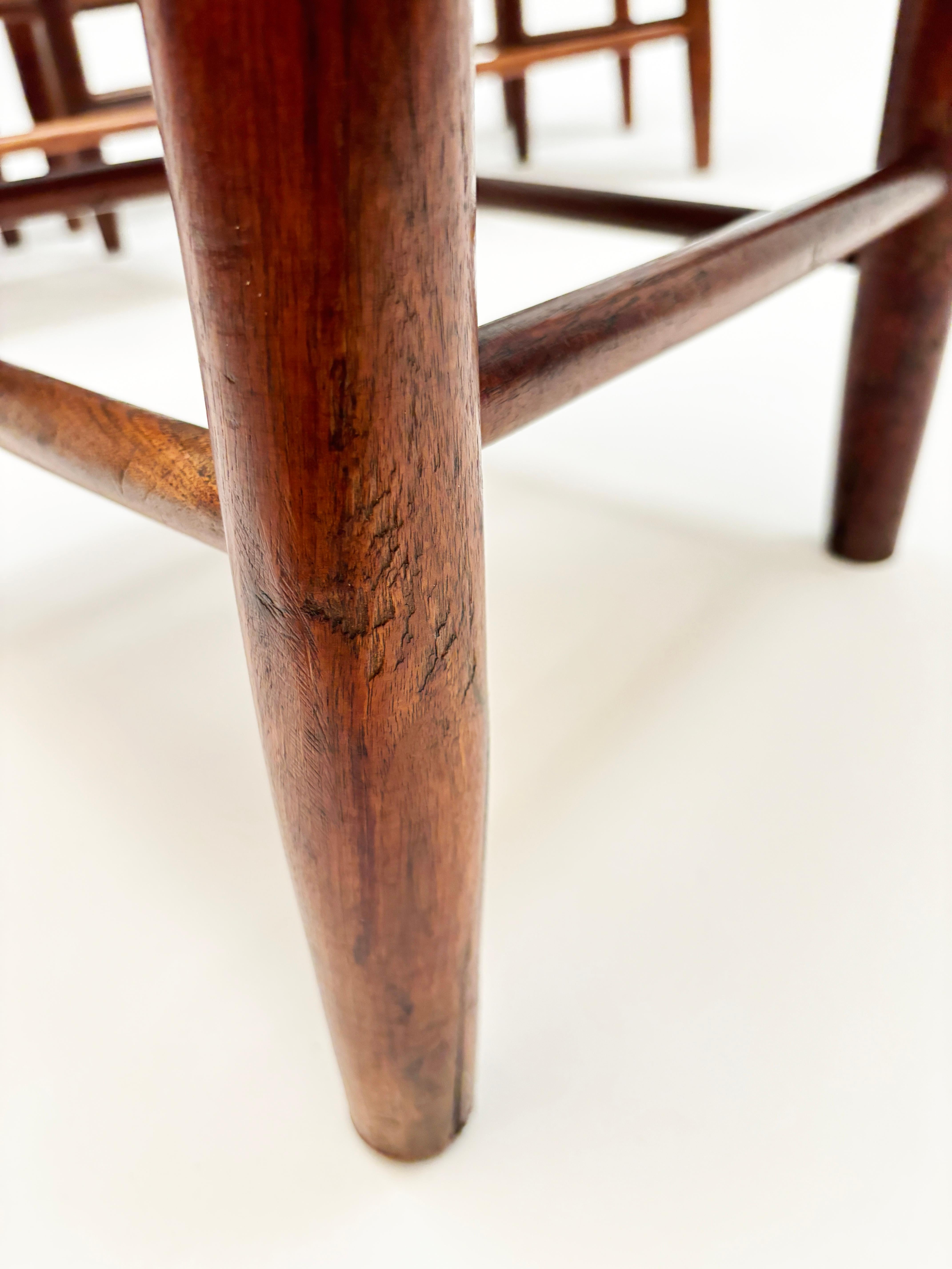 Début 19ème siècle Rare Chaises à dossier en échelle avec sièges à chevrons Ensemble de 6 en vente 8