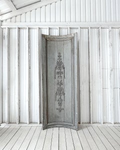 Early 19th Century Reclaimed French Blue Curved Corner Boiserie Panel