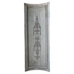 Early 19th Century Reclaimed French Blue Curved Corner Boiserie Panel