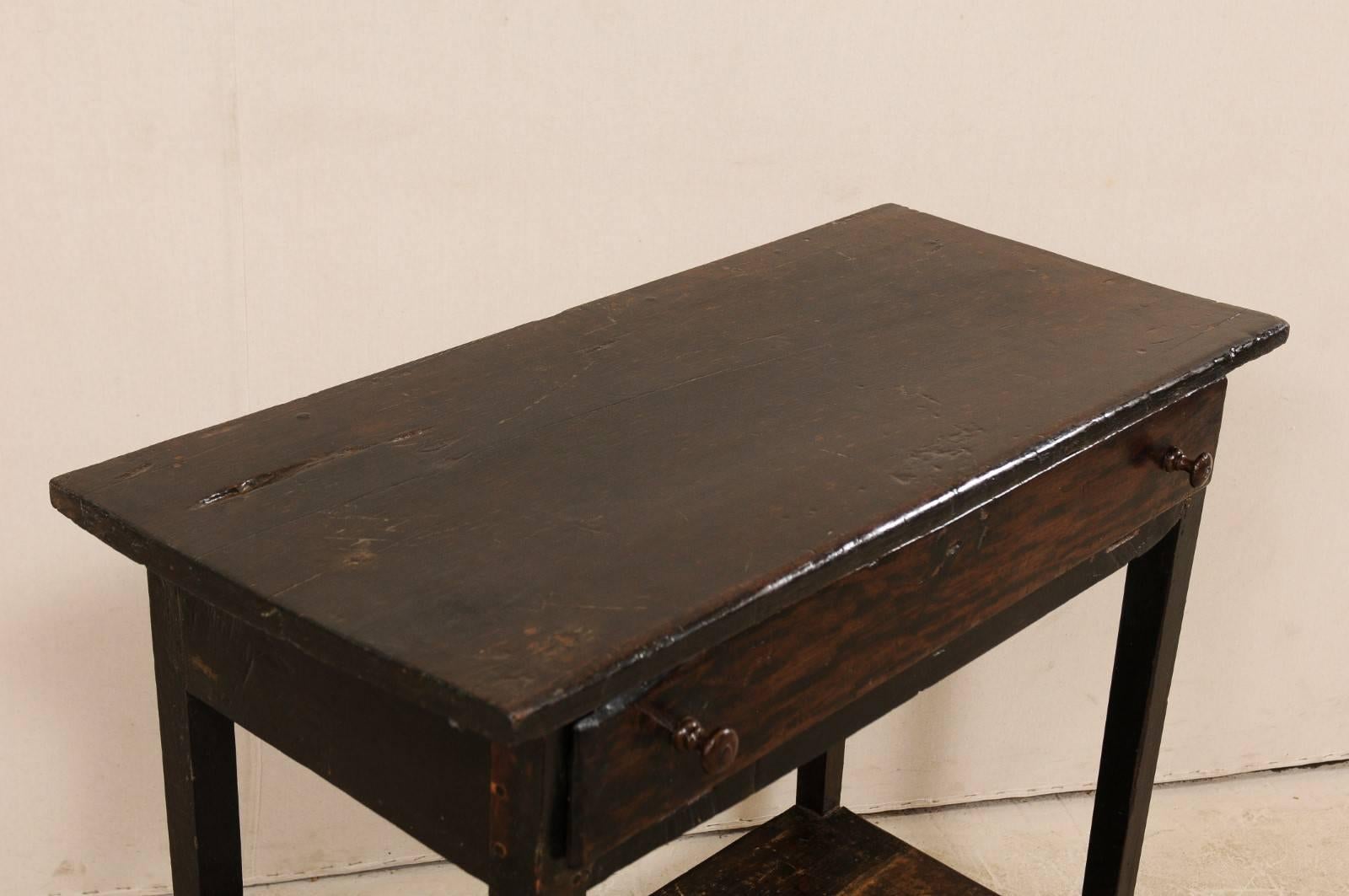 Rustic Early 19th Century Rectangular Brazilian Peroba Tropical Dark Wood Side Table For Sale