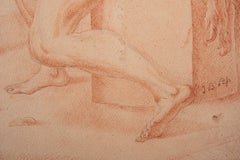 Early 19th Century Red Chalk Study of Hercules by Johann Baptist Weiß, c.1820