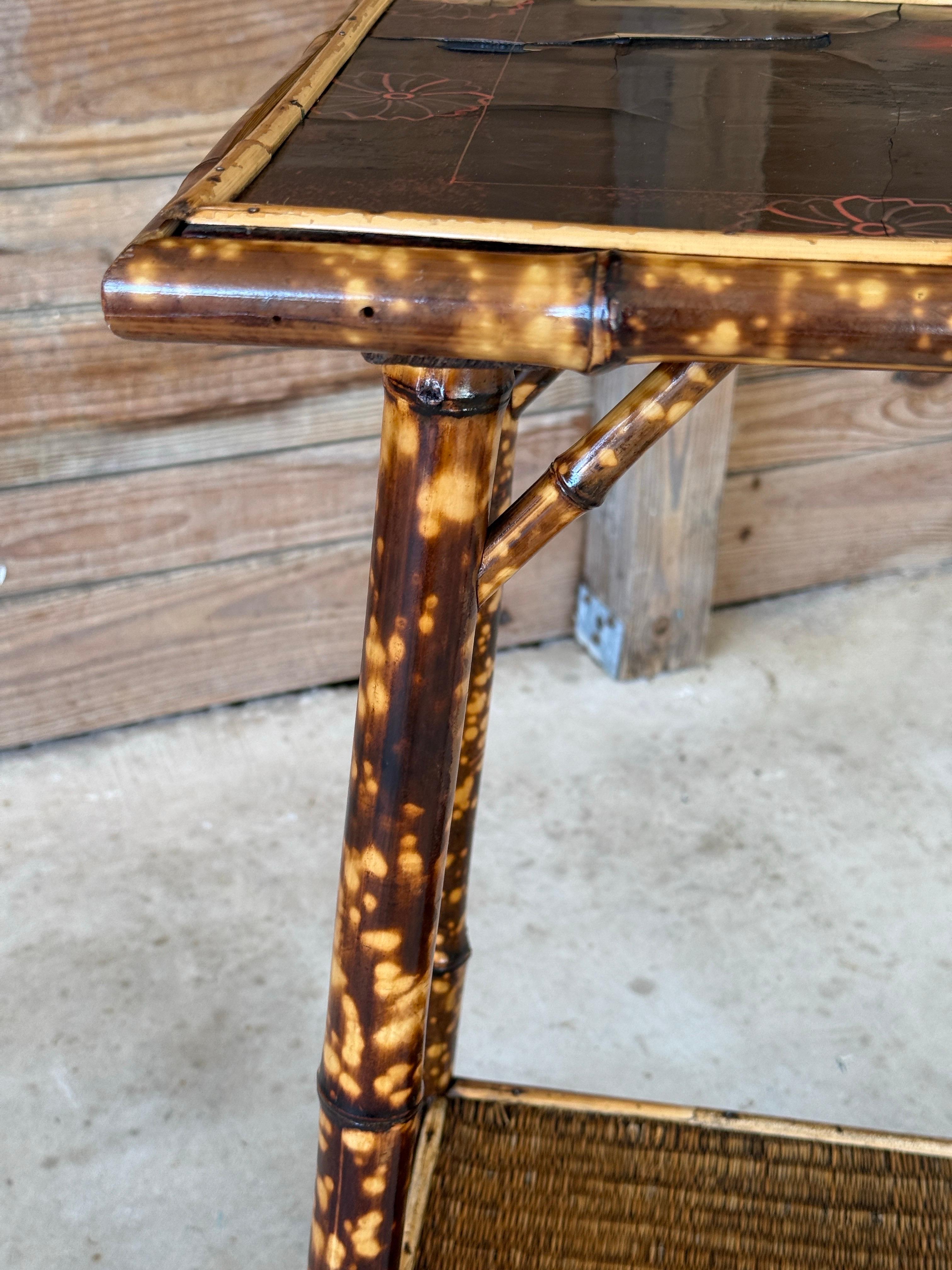 Early 19th Century Refinished Victorian Japanned Tortoise Bamboo Side Table 6