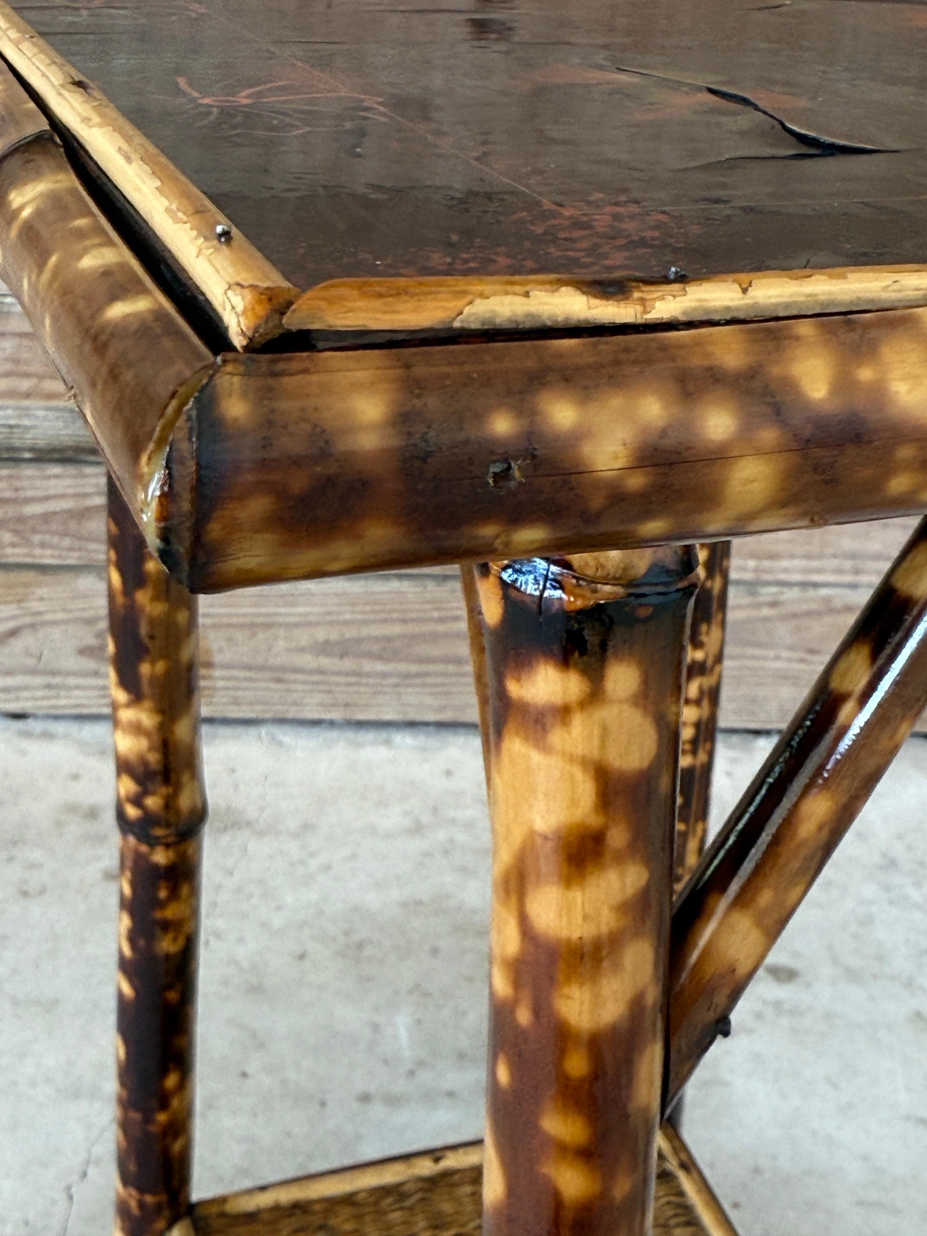 Early 19th Century Refinished Victorian Japanned Tortoise Bamboo Side Table 13