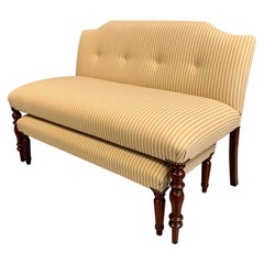 Early 19th Century Regency 2-Seat Occasional Sofa with Stow Away Footstool