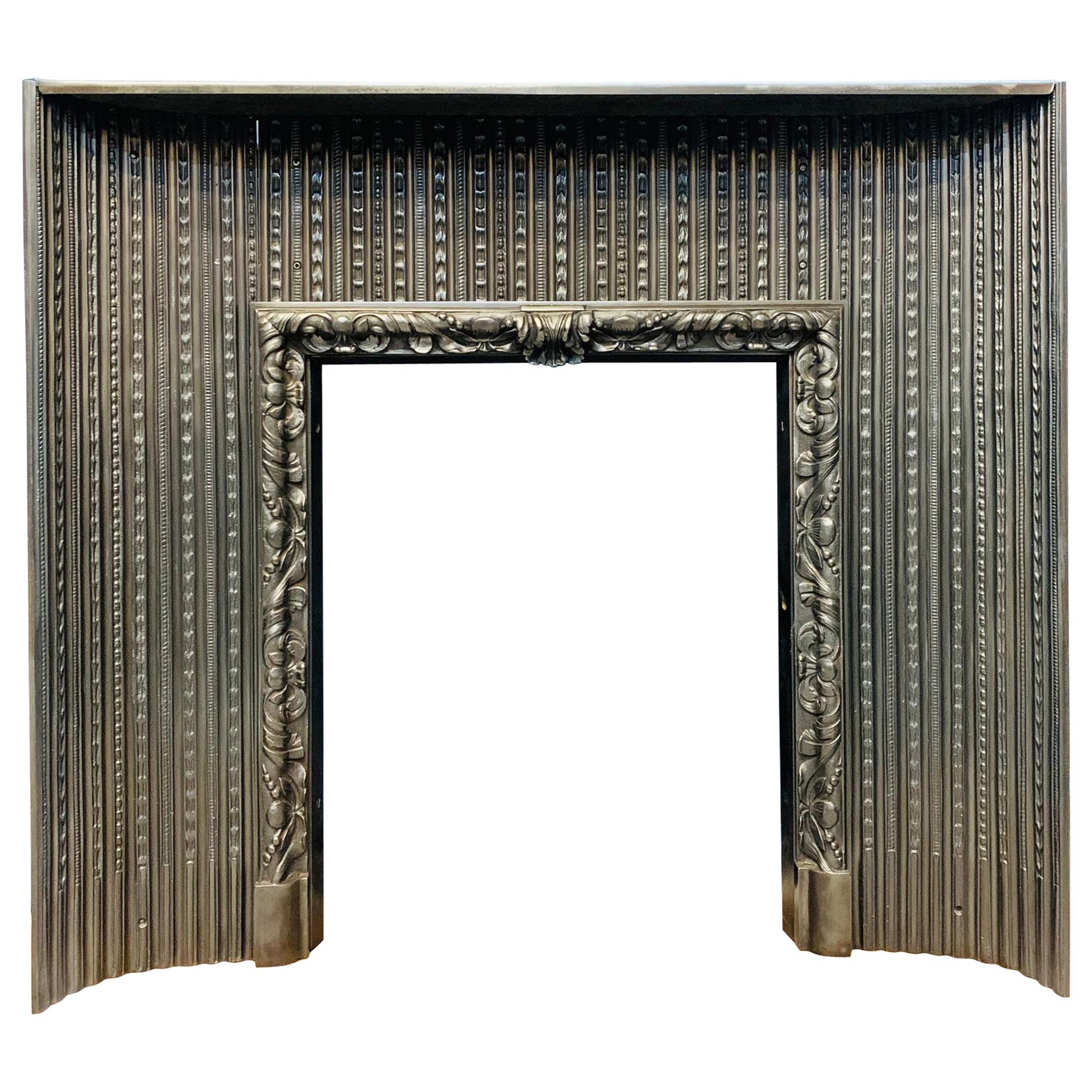 Early 19th Century Regency Acanthus Cast Iron Fireplace Insert For Sale