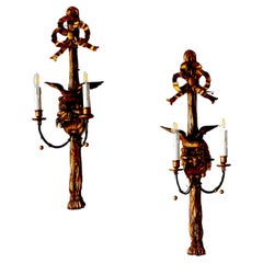 Early 19th Century Regency Carved Giltwood Eagle Wall Sconces