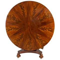 Early 19th Century Regency Circular Tilt-Top Table with Star Inlay, Round Table