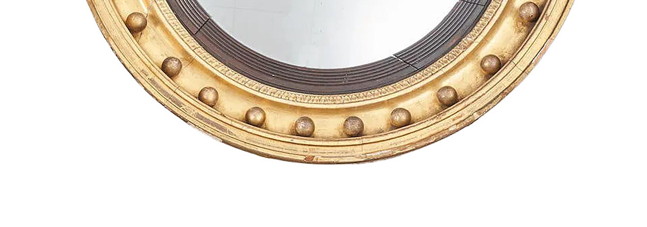 Early 19th Century Regency Convex Mirror In Good Condition For Sale In Solebury, PA