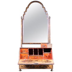 Miroir de coiffeuse de maison de campagne de style Régence du début du XIXe siècle avec chinoiserie