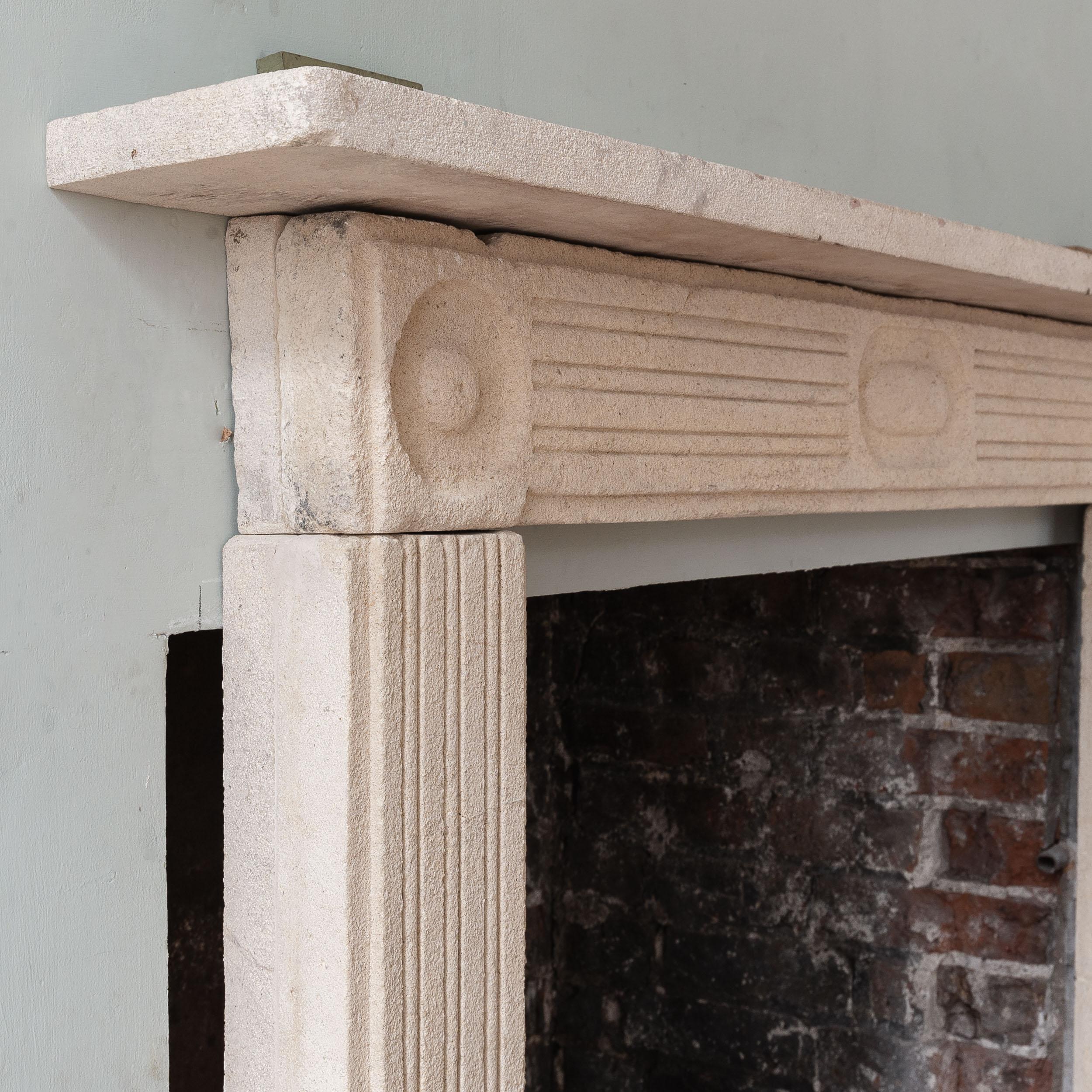 Limestone Early 19th Century Regency Fireplace For Sale