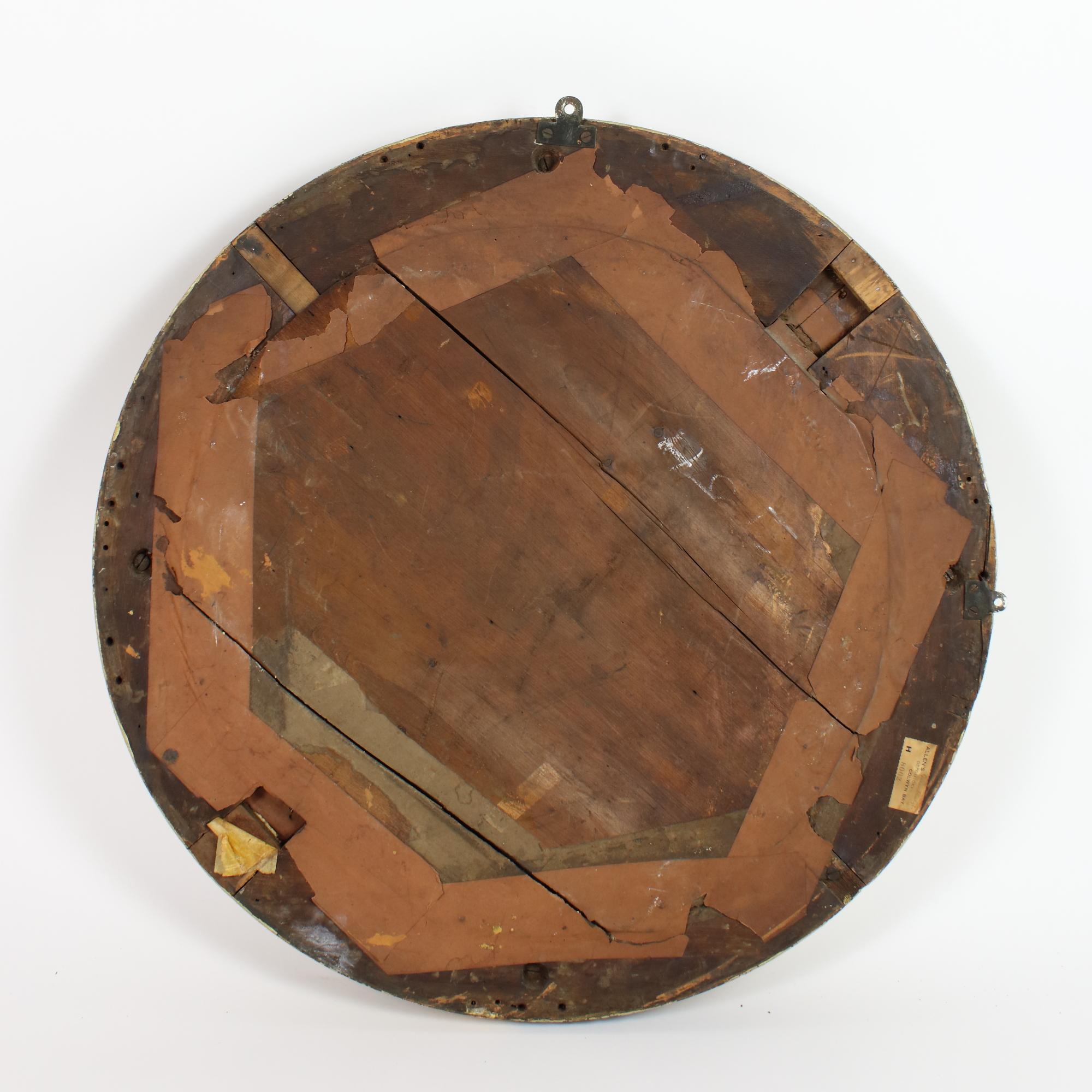 Mid-19th Century Early 19th Century Regency/Georgian Giltwood Circular Convex Butler's Mirror For Sale