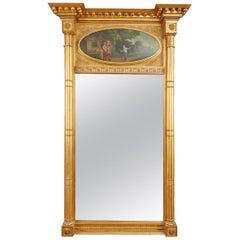 Frühes 19. Jahrhundert Regency Giltwood Trumeau Pier Mirror