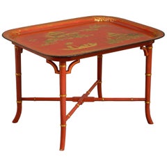Early 19th Century Regency Japanned Tôle Tray forming a Coffee Table