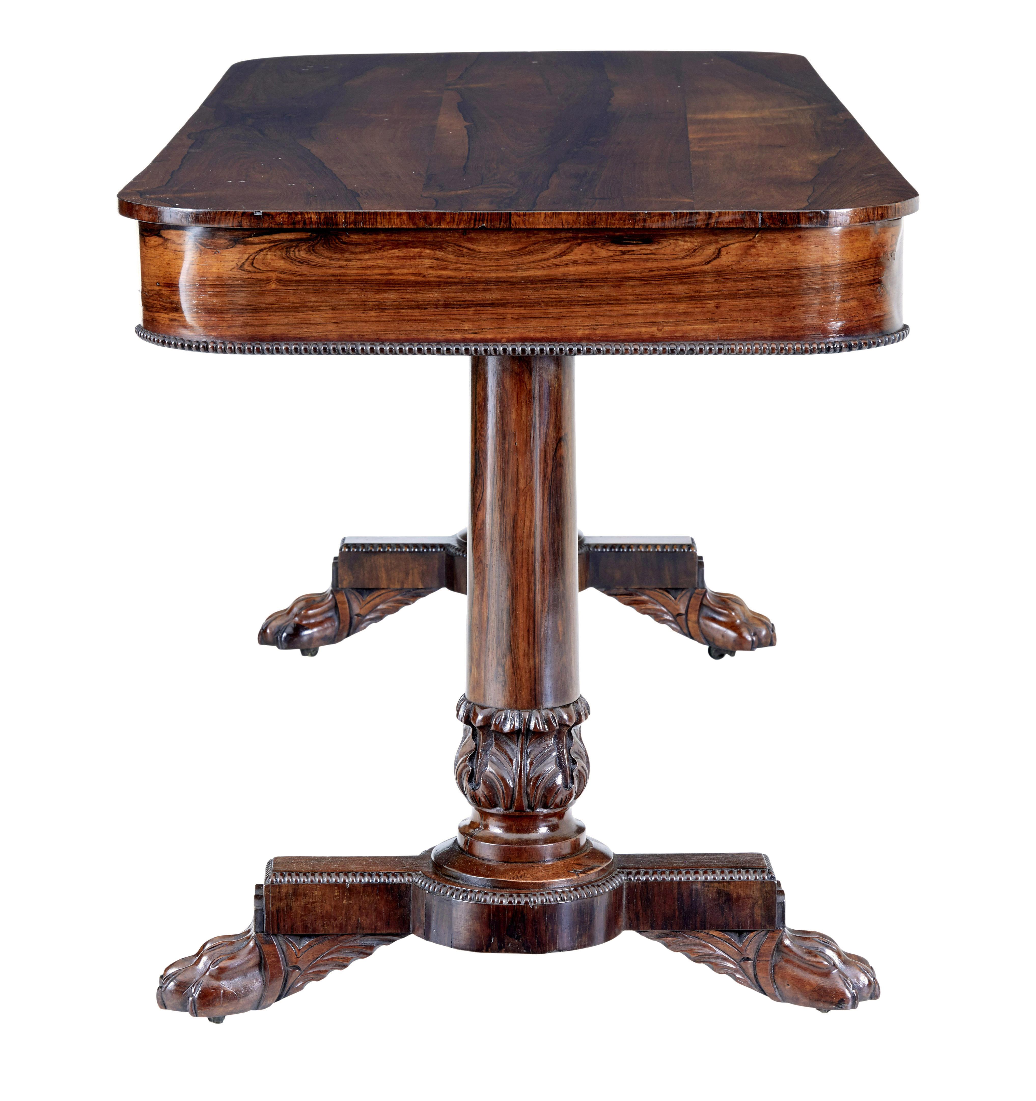 Carved Early 19th Century Regency library table For Sale