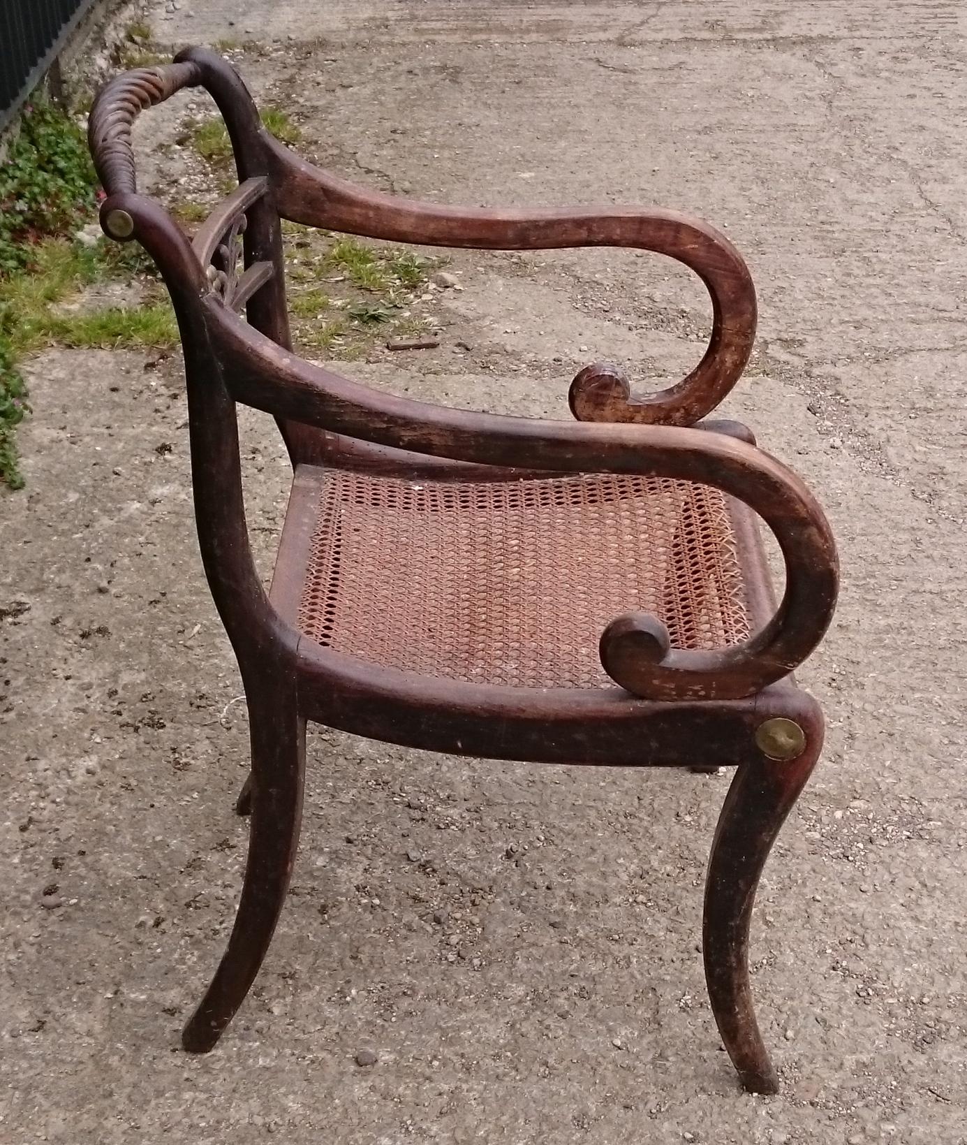 British Early 19th Century Regency Mahogany Antique Armchair For Sale