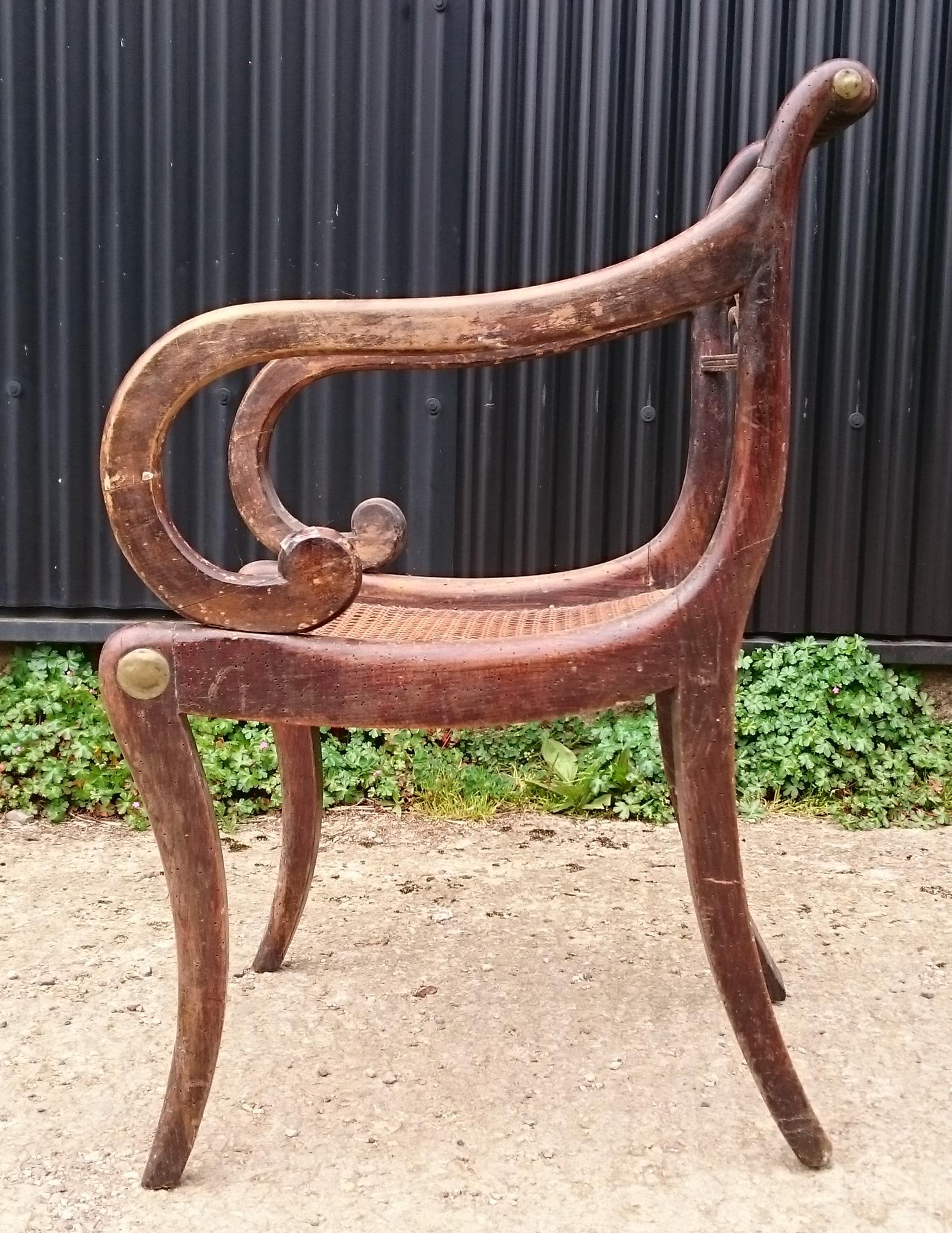Early 19th Century Regency Mahogany Antique Armchair For Sale 2