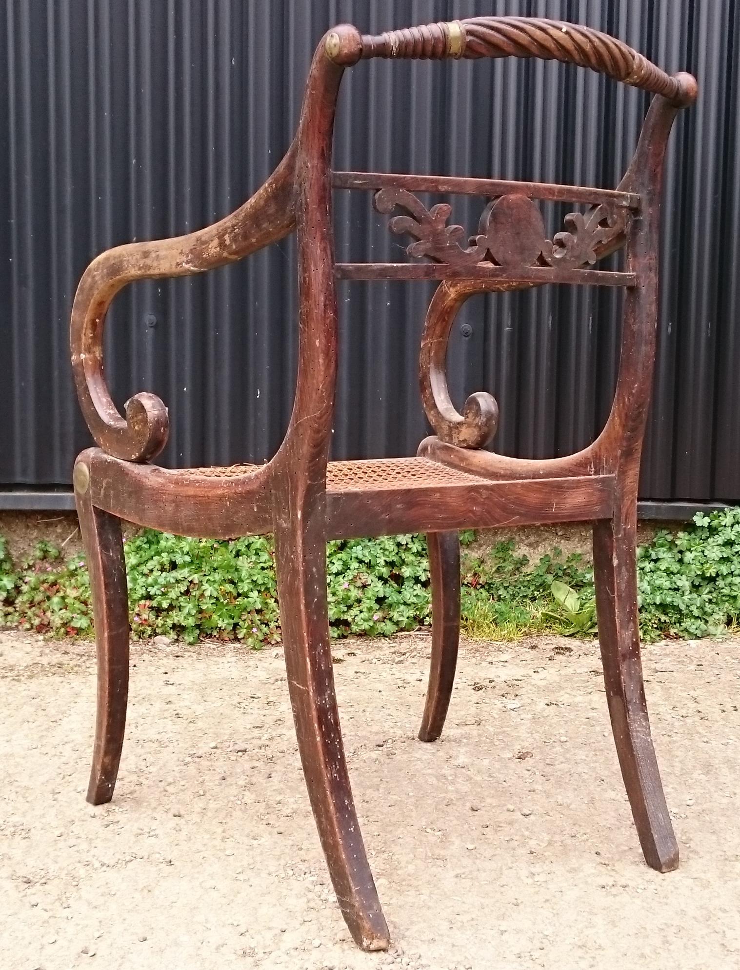 Early 19th Century Regency Mahogany Antique Armchair For Sale 3