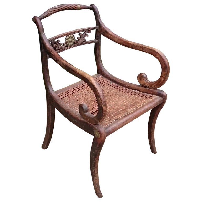 Early 19th Century Regency Mahogany Antique Armchair For Sale at 1stDibs