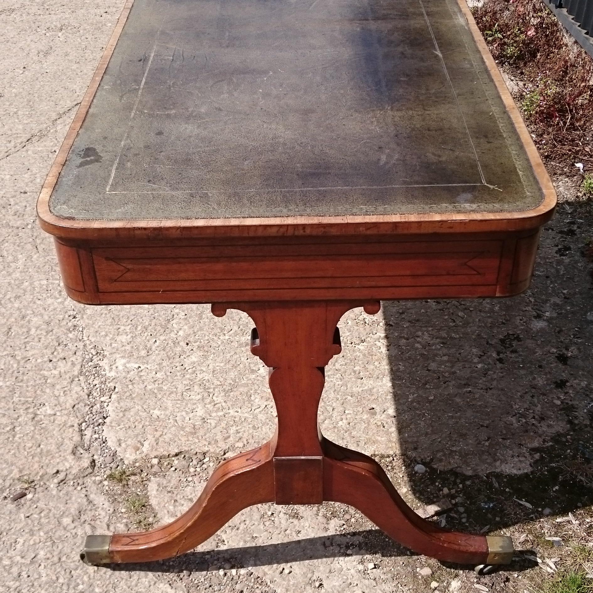 Early 19th Century Regency Mahogany Antique Library Table / Writing Table In Good Condition In Gloucestershire, GB