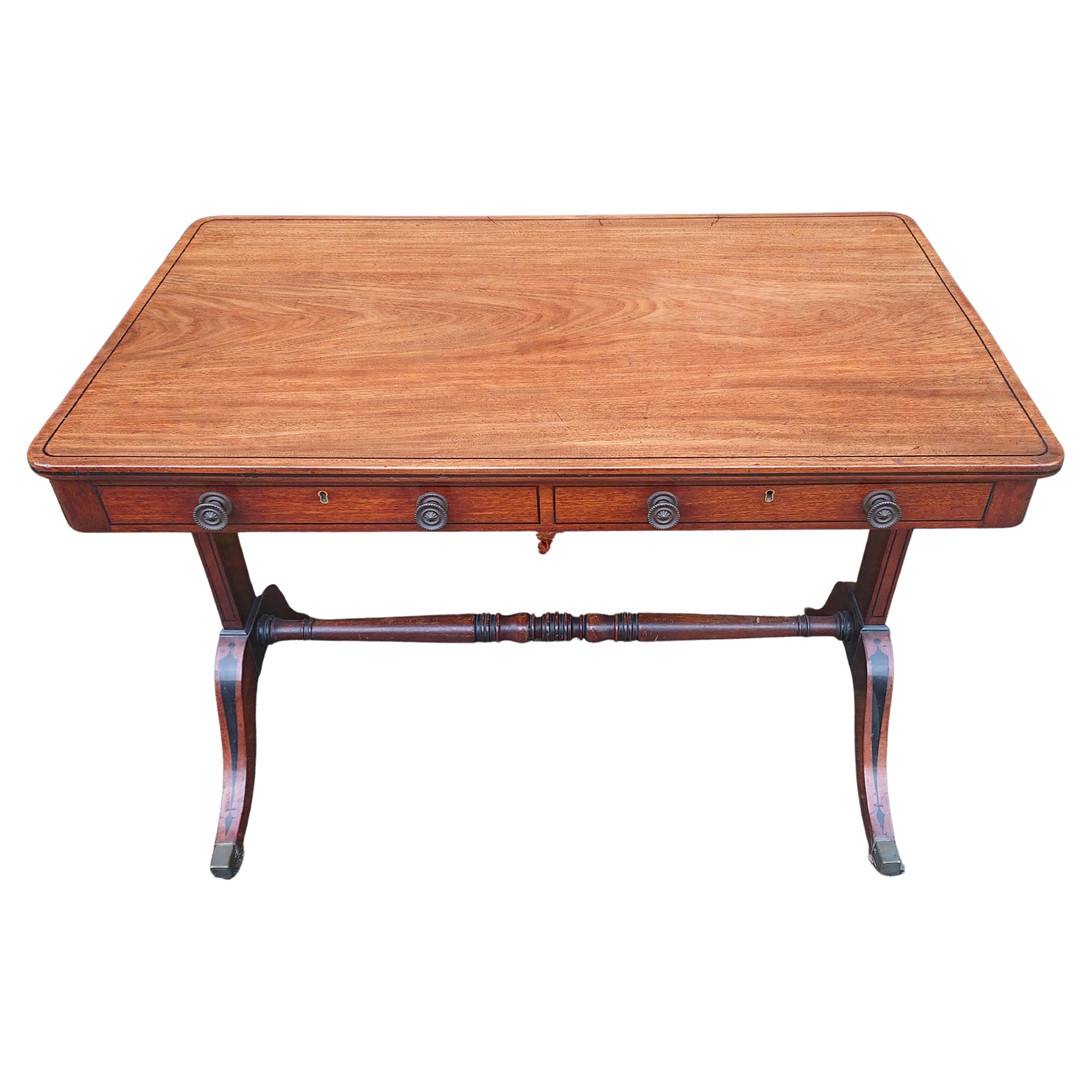 English Plum Pudding Mahogany Library Table. Circa 1780 For Sale at 1stDibs