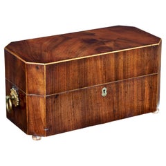 Early 19th century Regency mahogany tea caddy