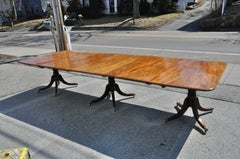 Early 19th Century Regency Mahogany Three Pedestal Dining Table