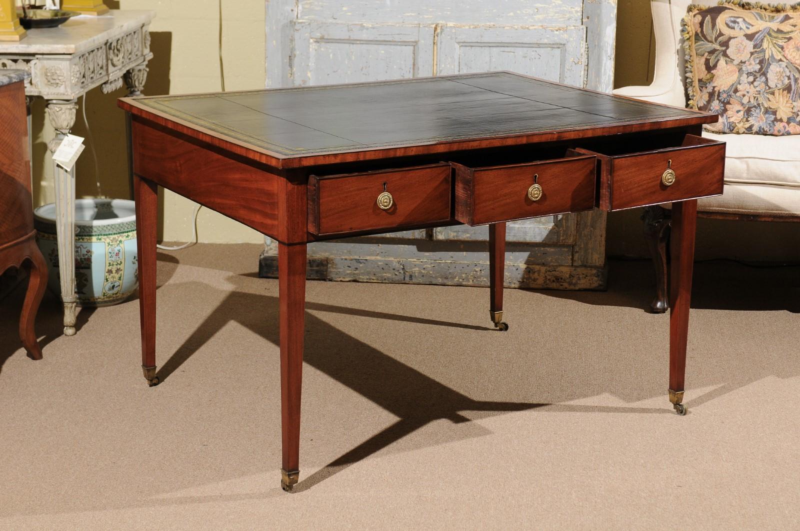 Early 19th Century Regency Mahogany Writing Table Partner's Desk 1