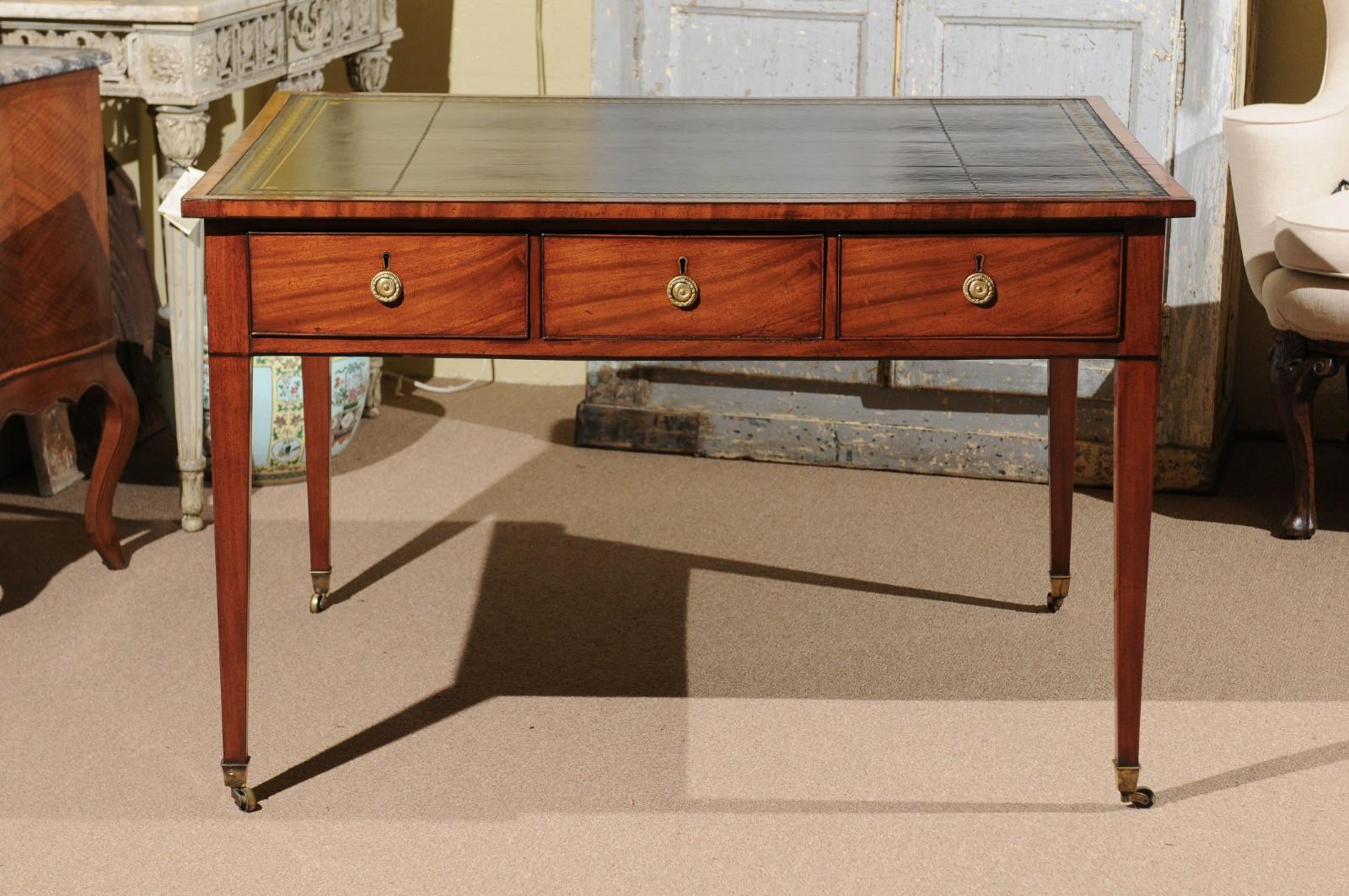 Early 19th Century Regency Mahogany Writing Table Partner's Desk 4
