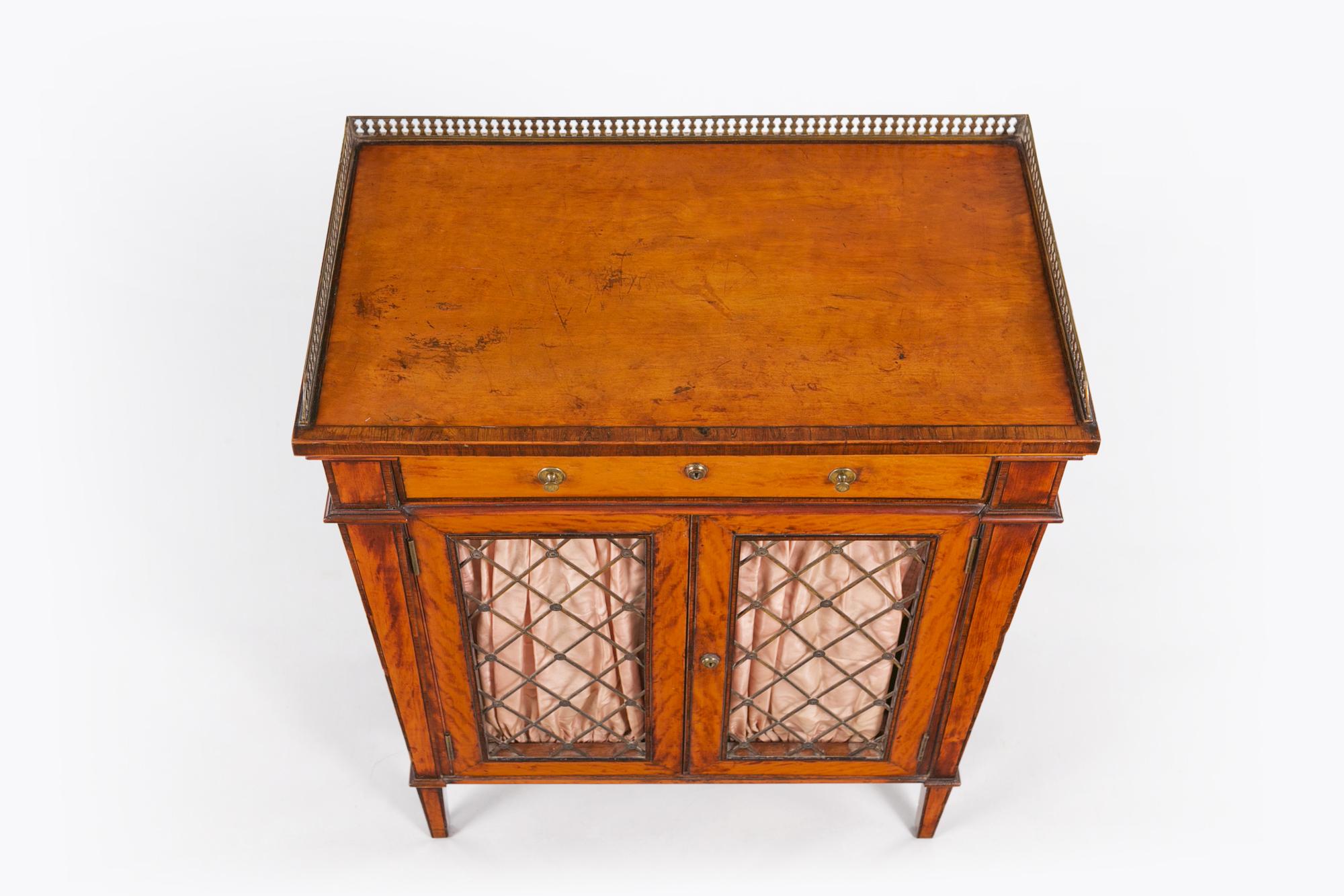 Irish Early 19th Century Regency Miniature Crossbanded Cabinet For Sale