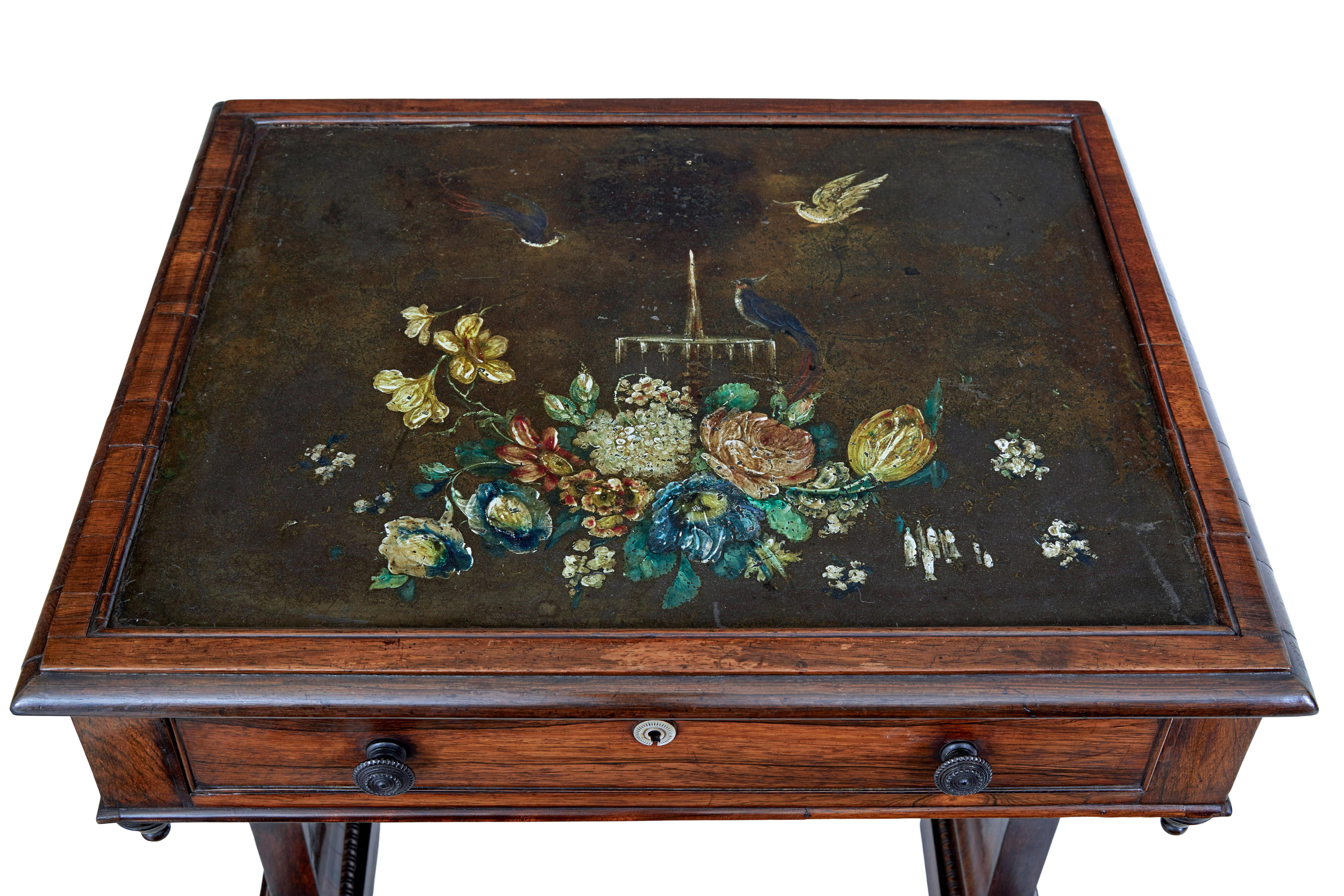 19th Century Early 19th century Regency painted slate top side table For Sale