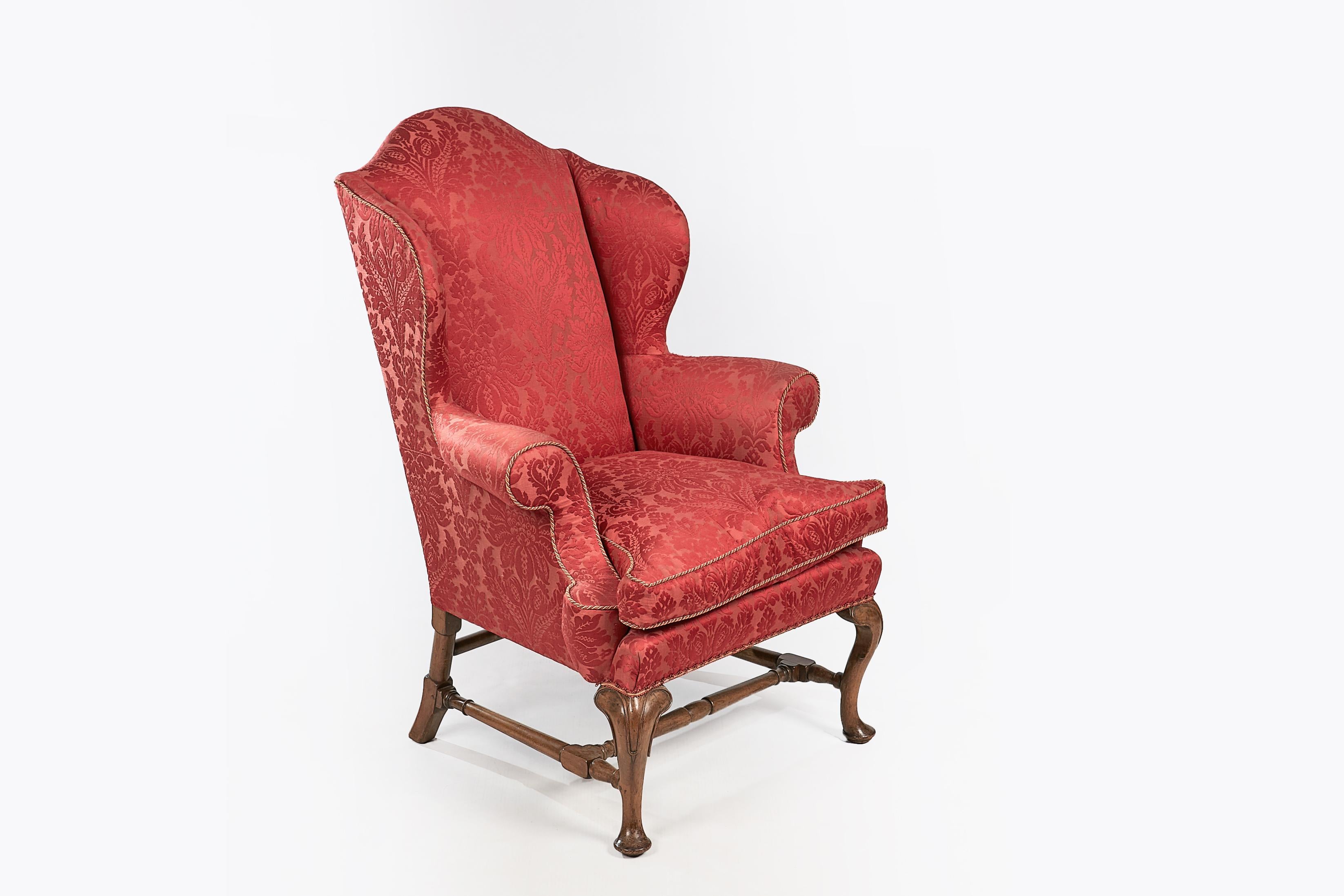George III Early 19th Century Regency Pair of Walnut Wing Chairs